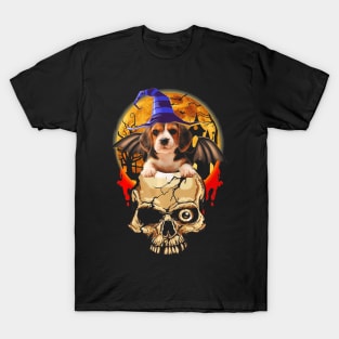 Skull With Beagle Halloween Awesome Shirt Halloween 2019 T-Shirt